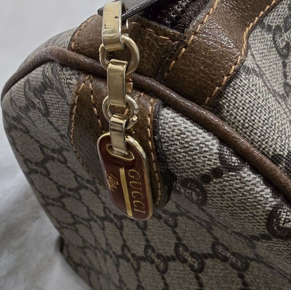 GUCCI GG Plus Canvas Boston Bag PVC Leather Beige - Picture 12 of 16